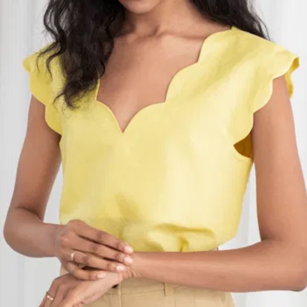 & Other Stories Paris scalloped linen blouse (size 40)